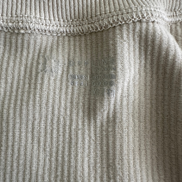 Women’s OFFLINE by Aerie Ribbed Scoop Neck Crop Top XL Beige New with Tags - Picture 5 of 5